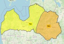 Izplatīts brīdinājums par laiku vakarā un naktī