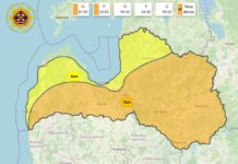 Izplata ļoti nopietnu brīdinājumu pirmdienas naktij