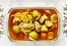 Āboli ar gaļu un vīnogas cepeškrāsnī